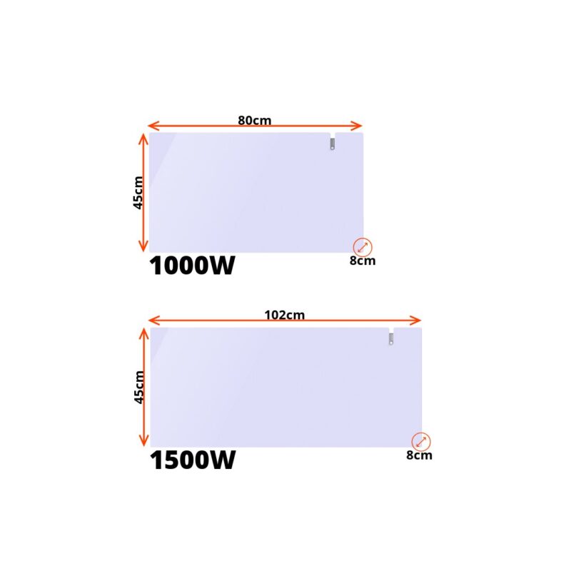 Radialight Aetherea fűtőpanel méretek
