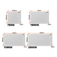 Radialight Klima WiFi fűtőpanel méretek