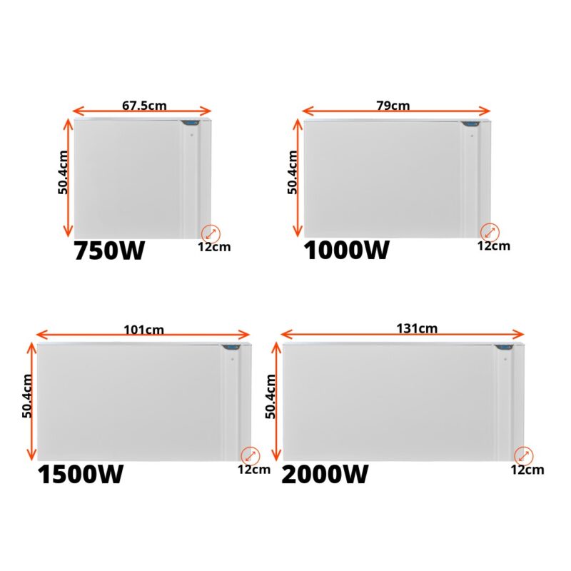 Radialight Klima WiFi fűtőpanel méretek